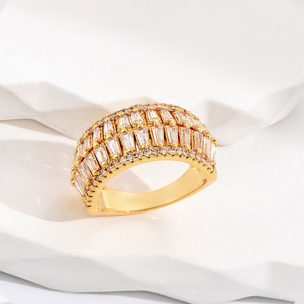 Nhẫn Mở Đính Đá Zircon Sang Trọng Có Thể Điều Chỉnh