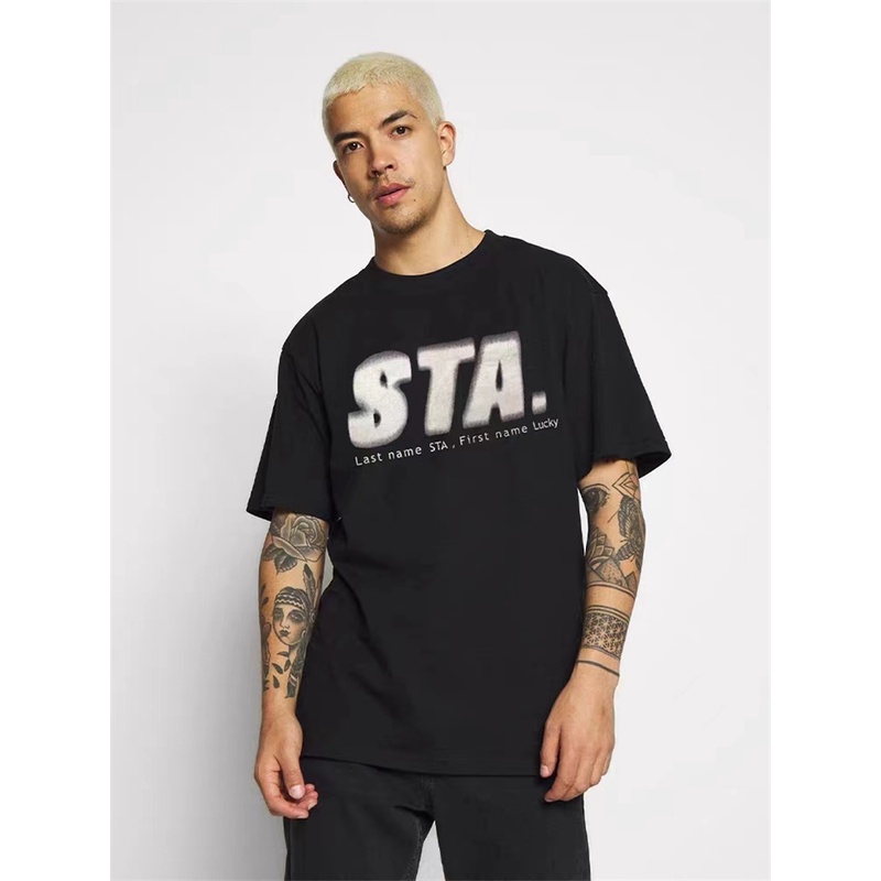 Sta - Phantom Áo Thun Cotton Tay Ngắn Dáng Rộng Cổ Tròn In Chữ Fzzy Dfdh Phong Cách Đường Phố Cho Nam Và Nữ