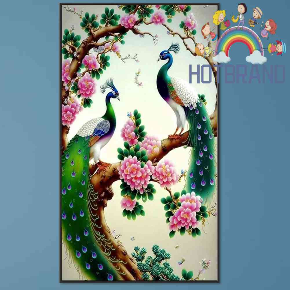 Tranh Đính Đá Kim Cương Toàn Bộ 5D DIY Hình Chim Sẻ