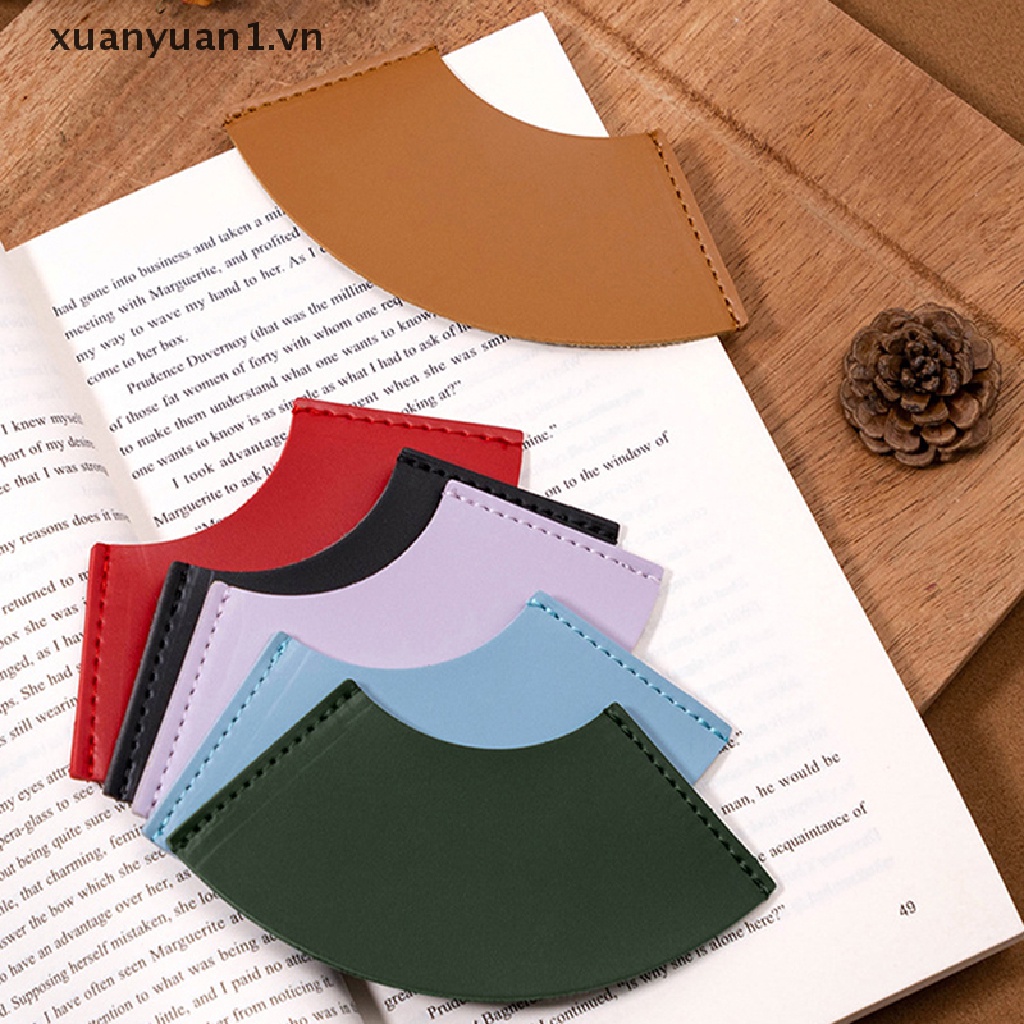 Xuan Kẹp Đánh Dấu Trang Sách Mini Bằng Da Hình Quạt Cầm Tay Vintage Làm Quà Tặng Cho Học Sinh / Trẻ Em