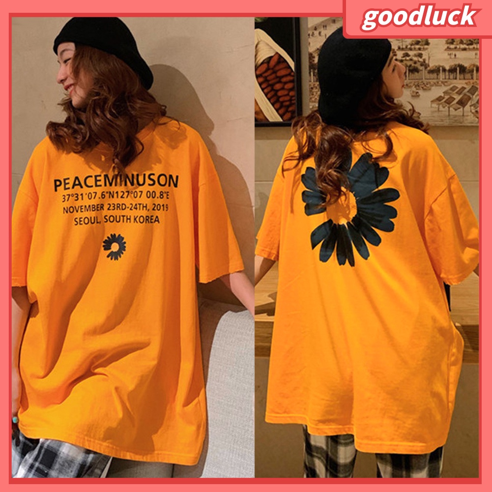 Áo Thun Ngắn Tay Cổ Tròn In Chữ Marguerite Thời Trang Nữ