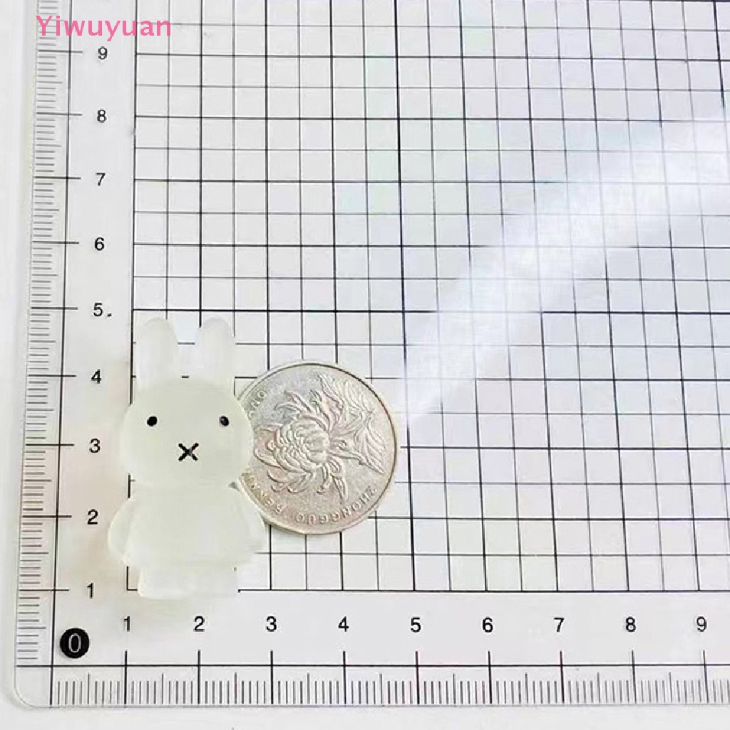 < Yiwuyuan > Phụ Kiện Móc Chìa Khóa Ba Chiều Bằng Nhựa resin Hình Thỏ Dạ Quang Dễ Thương DIY Mới