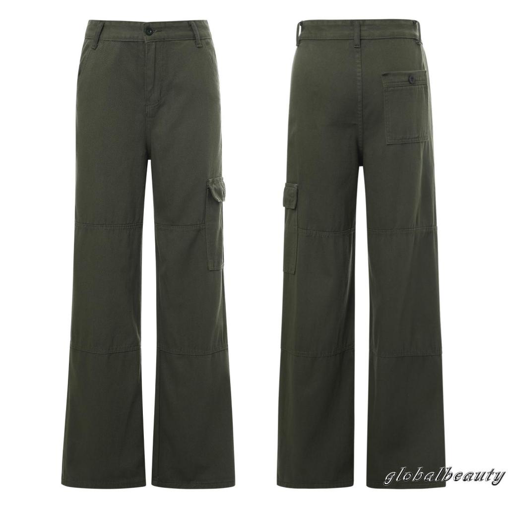 Quần Denim Lưng Cao Ôm Dáng Phối Túi Phong Cách Đường Phố Cá Tính Cho Nữ