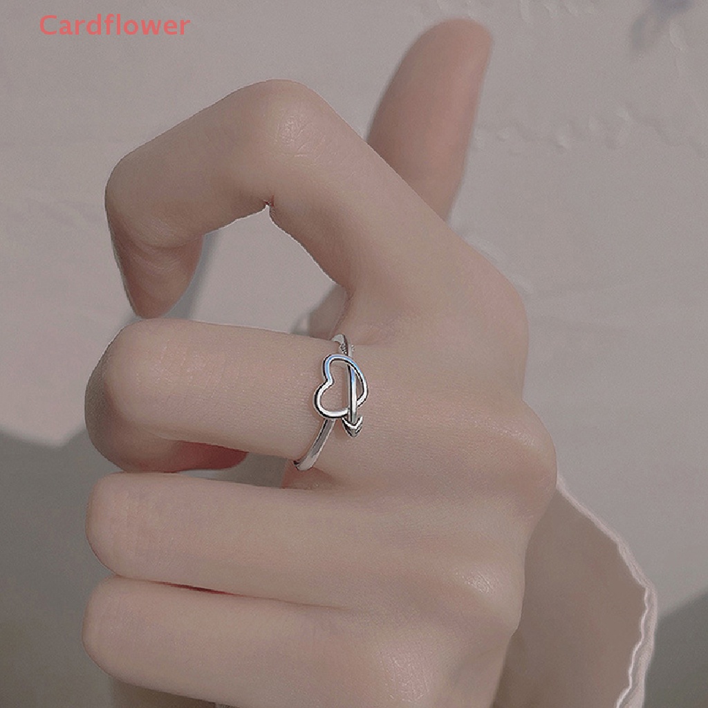 < Cardflower > Nhẫn Cưới Hình Mũi Tên Tình Yêu Lãng Mạn Màu Bạc Tinh Tế Kích Thước Miễn Phí Cho Nữ Giới