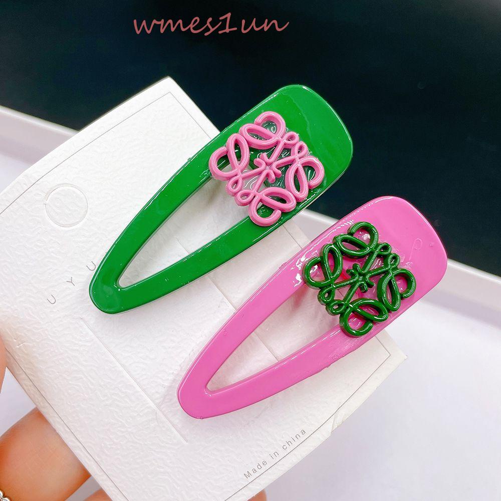 Kẹp Tóc Mỏ Vịt Nhiều Màu Sắc Họa Tiết Chữ Cái WMES15H Ngọt Ngào Dễ Thương Cho Nữ