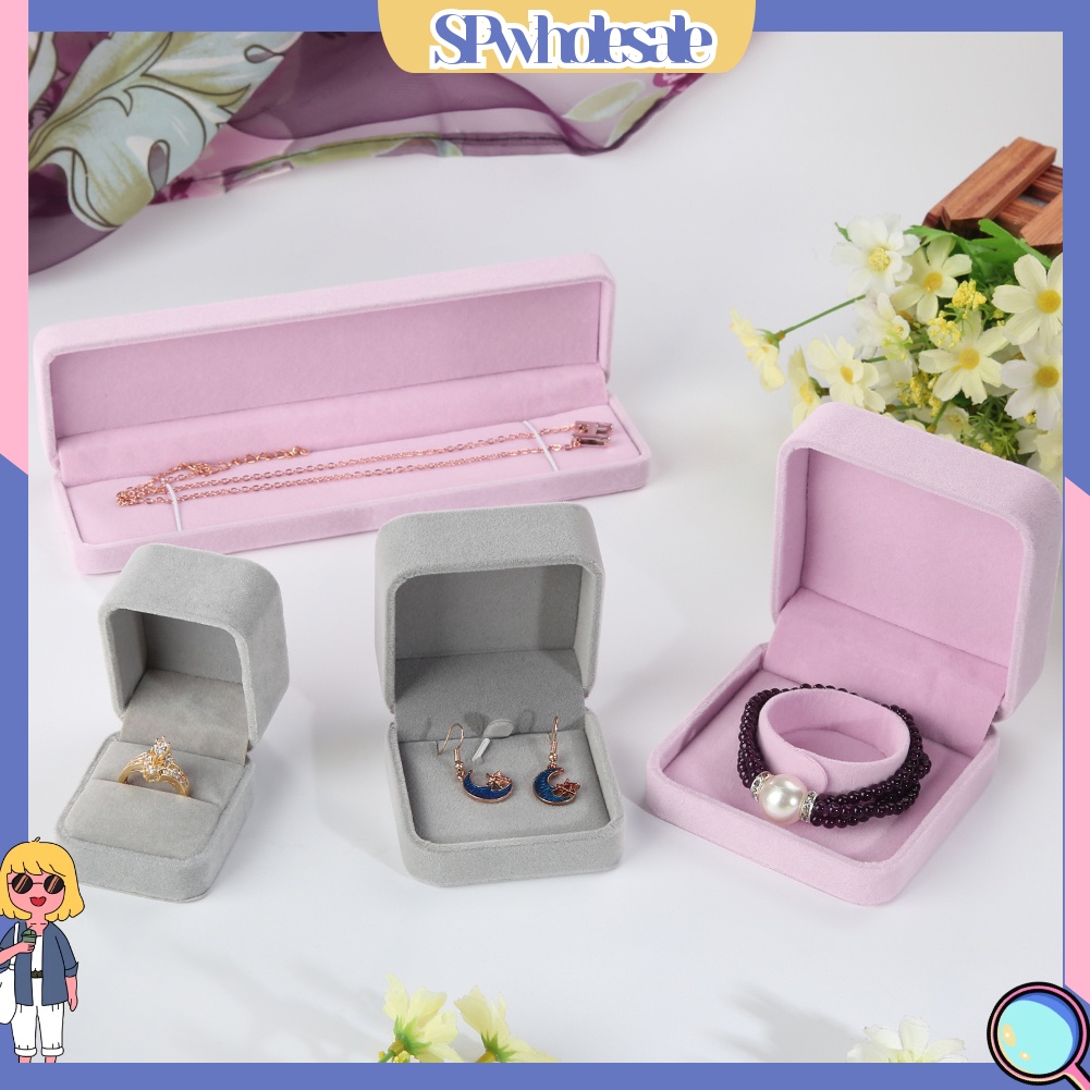 <SPwholesale> Hộp Trưng Bày Trang Sức Nhẫn / Vòng Cổ Bằng Nhung Giả Ốp