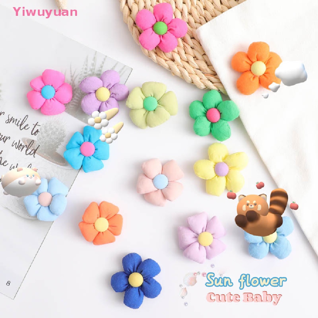 < Yiwuyuan > Trâm Cài Áo Hoa Vải Màu Macaron Dễ Thương Trang Trí Túi Xách Mới