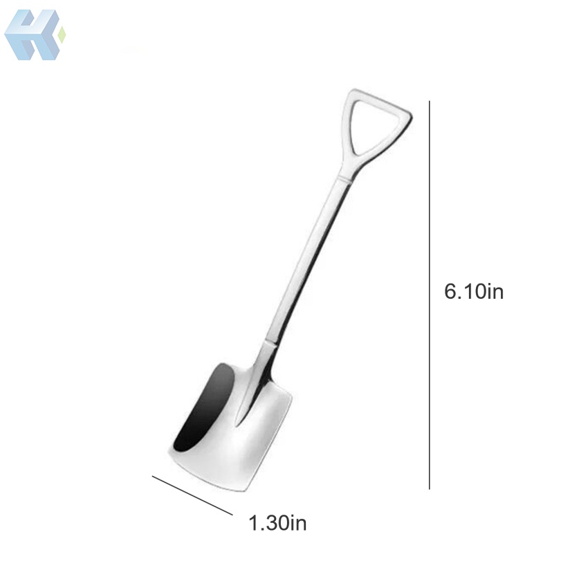 Set 4 Muỗng Cà Phê / Trà / Tráng Miệng Bằng Thép Không Gỉ Hình Xẻng