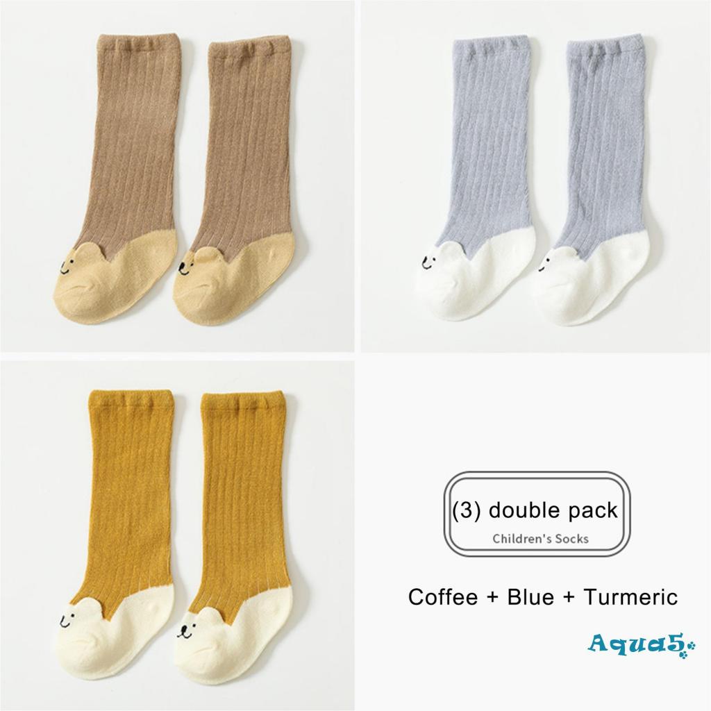 Đôi Vớ Dệt Kim Co Giãn Họa Tiết Gấu Hoạt Hình Cho Bé