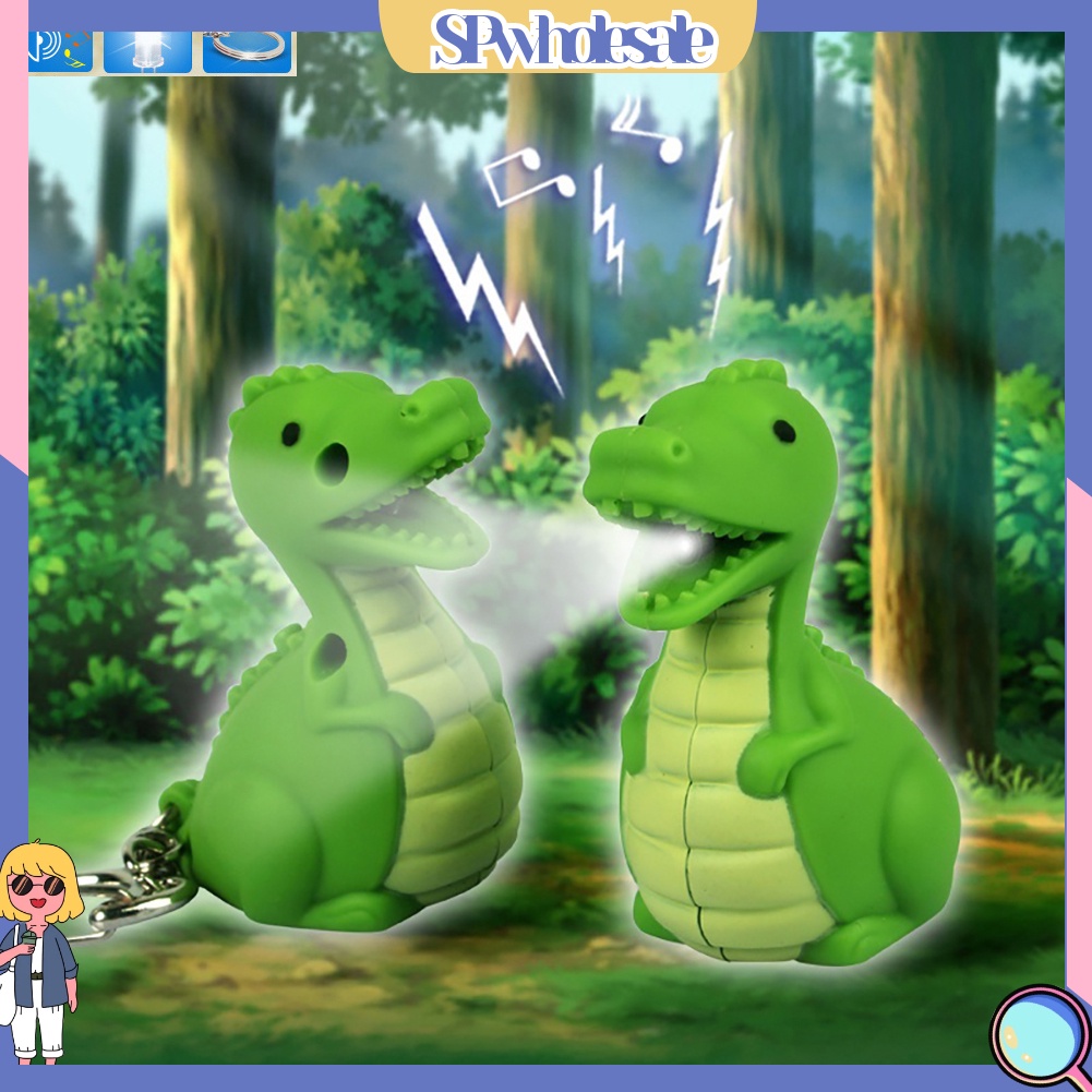 <SPwholesale> Móc Khóa Hình Khủng Long Có Đèn LED Dễ Thương