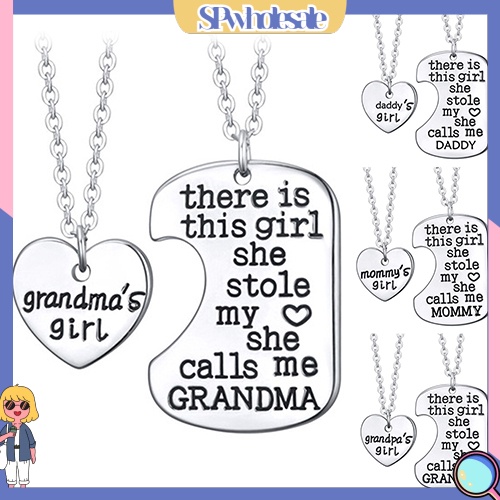 &lt;SPwholesale&gt; 1 Bộ 2 Dây Chuyền Mặt Kim Loại Khắc Chữ