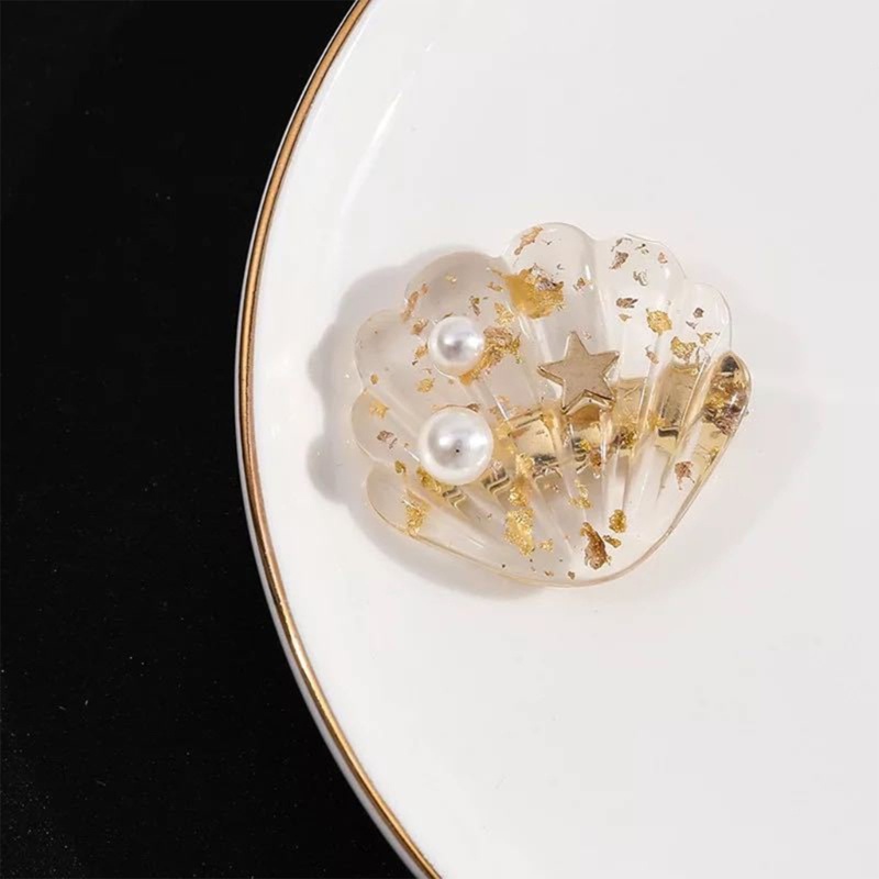 Kẹp Tóc Hình Vỏ Sò / Sao Biển Bằng Kim Loại Cho Nữ