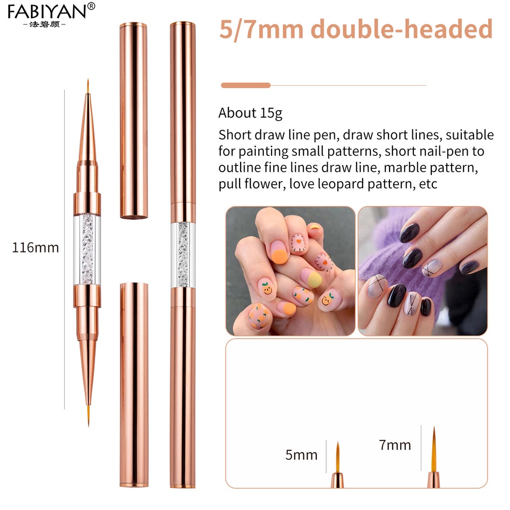 Cọ Vẽ Trang Trí Móng Hai Đầu 5 / 7 / 9 / 12 / 15 / 20mm
