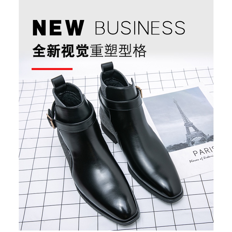 Giày Bốt Da Cổ Cao Thời Trang Cho Nam, Size 39-48