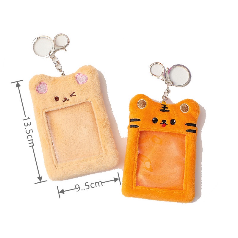 Ví Đựng Thẻ 3 Inch Kèm Móc Khóa Hình Gấu Bông Xinh Xắn