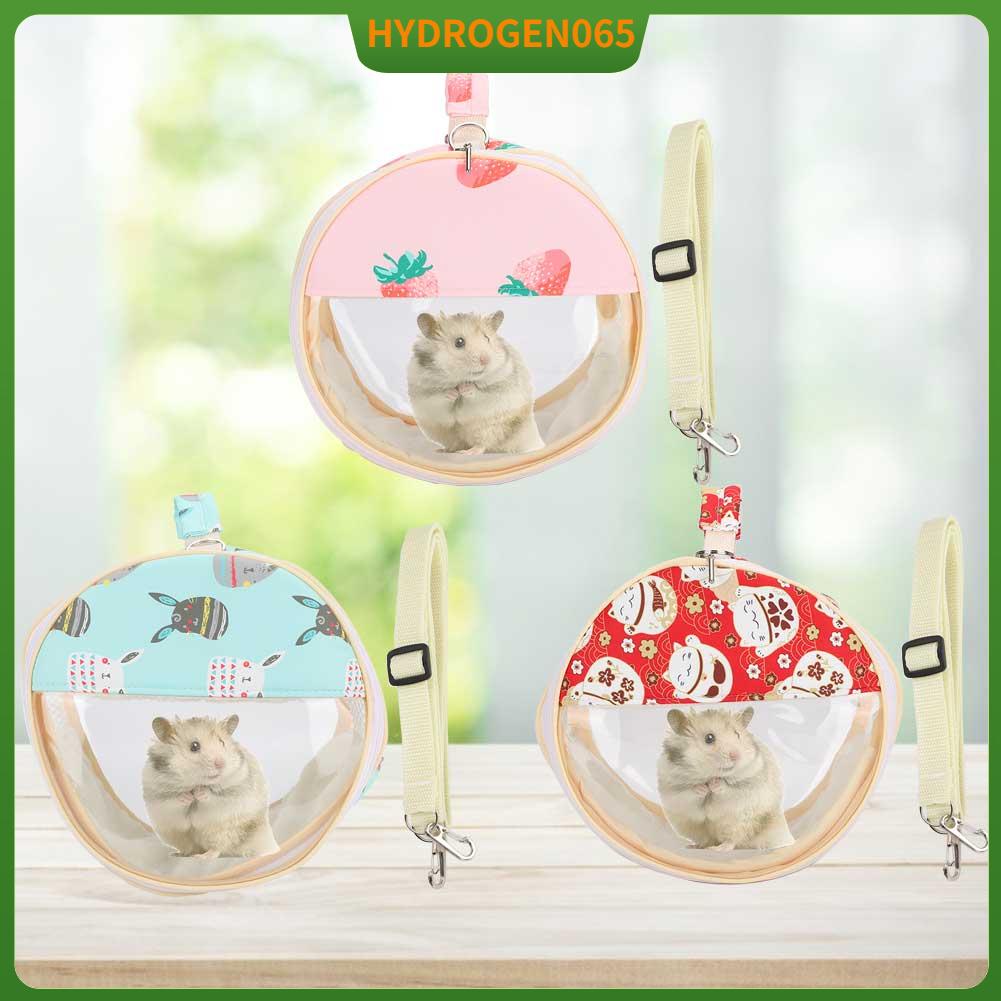 Hydrogen065 Hamster Túi Trong Suốt Chim Sóc Vẹt Golden Nhím Du Lịch Ngoài Trời Có Thể Nhìn Thấy Tàu Sân Bay Di Động