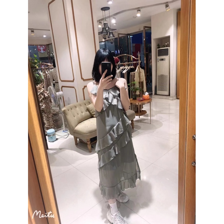 Đầm Dài Xếp Nếp Thiết Kế Sang Trọng Cho Nữ