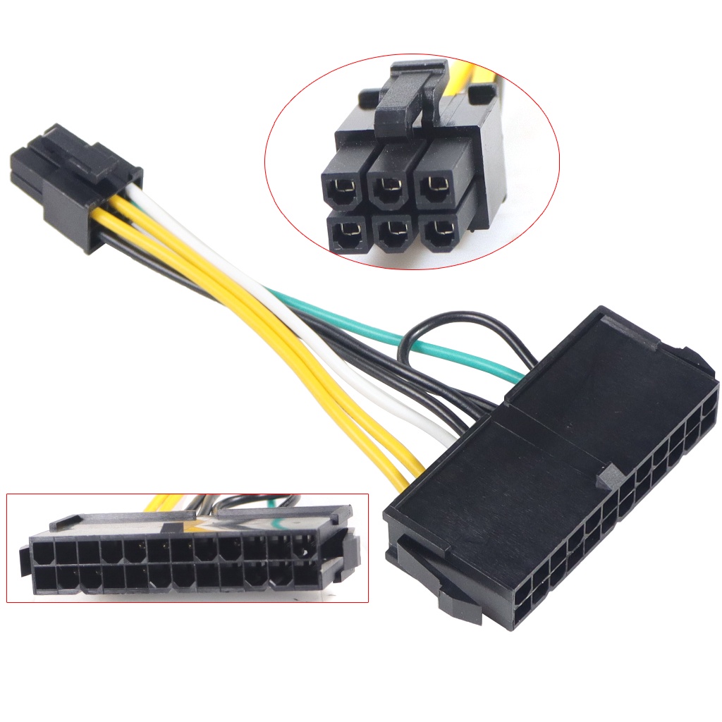 Dây Cáp Chuyển Đổi Nguồn XT-XINTE ATX 24Pin Sang 6Pin 24p Sang 6p 18AWG Cho Lenovo / DELL / Acer 3050 6 PIN