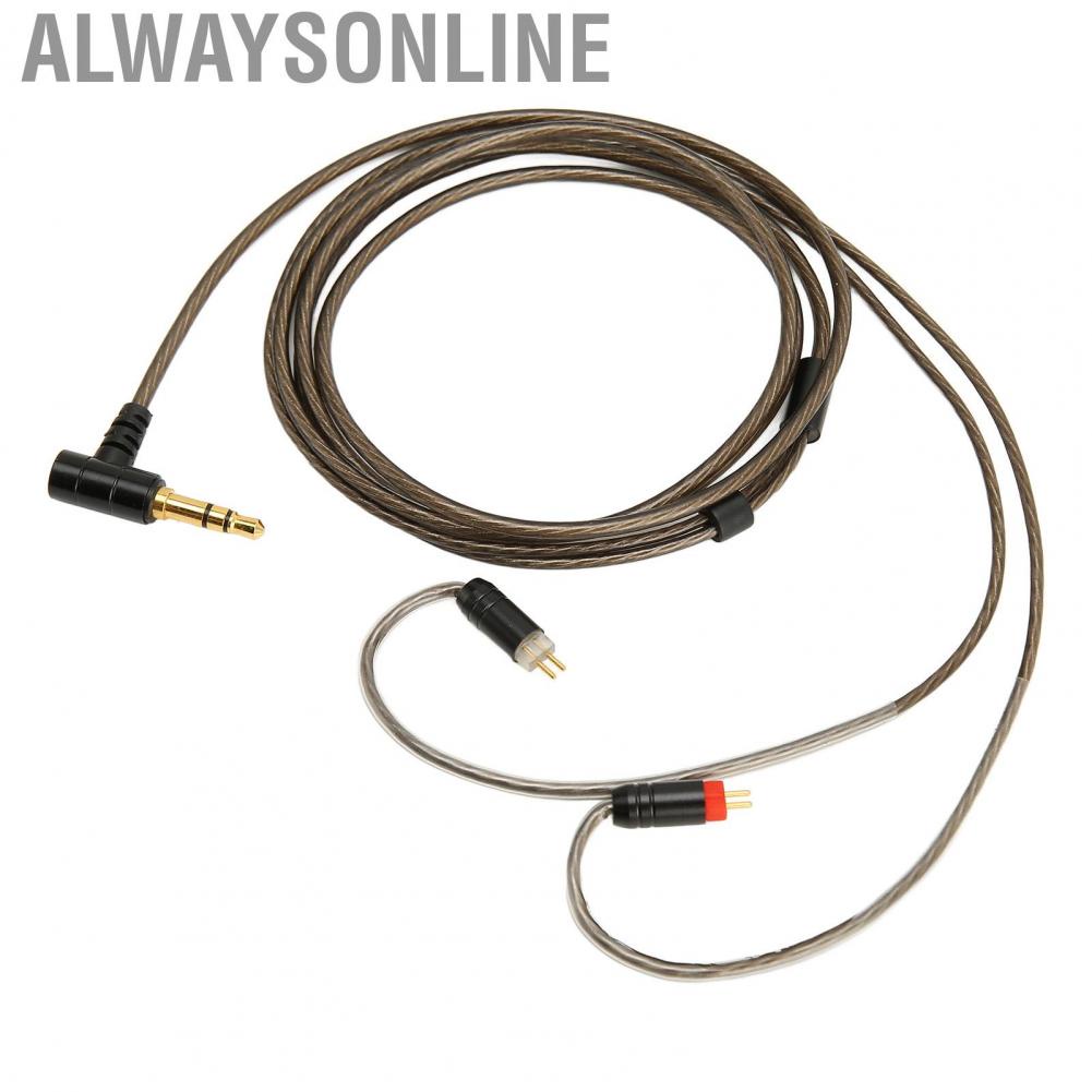 Alwaysonline Headphone Upgrade Cable  Reduce Noise 2 Pin 0.78mm Rustproof Silver Plated Copper Replacement for UM3X ZS5 ZSR UE3X
