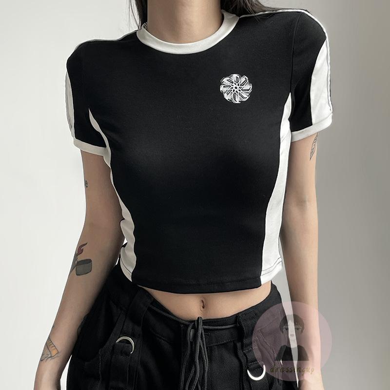 Áo Thun Tay Ngắn Cổ Tròn Màu Sắc Thời Trang Mùa Hè Cho Nữ