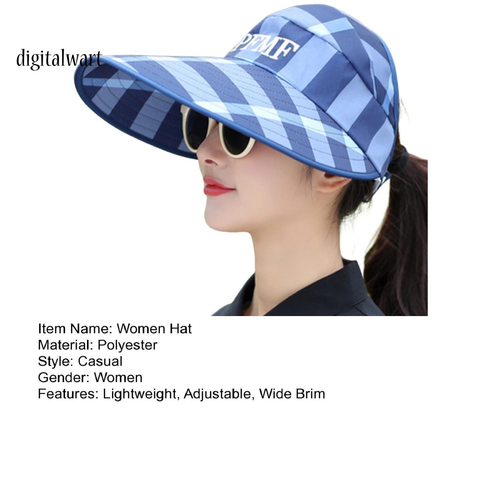 Kỹ Thuật Số| Mũ Chống Nắng Mùa Hè Thoáng Khí In Họa Tiết Sọc Có Thể Điều Chỉnh Vành