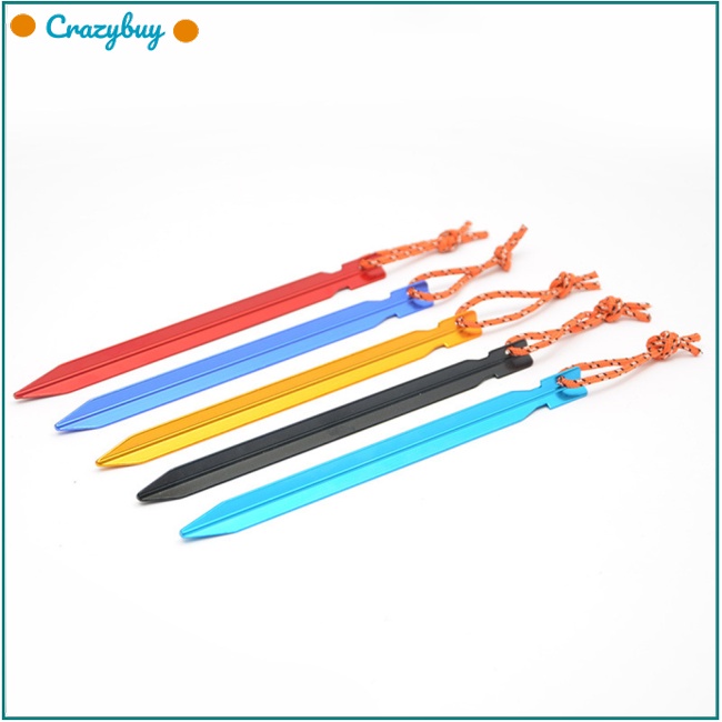 Cr Cọc Dựng Lều Hình Chữ V Ba Mặt Bằng Hợp Kim Nhôm Siêu Nhẹ 23cm (Kèm Dây)