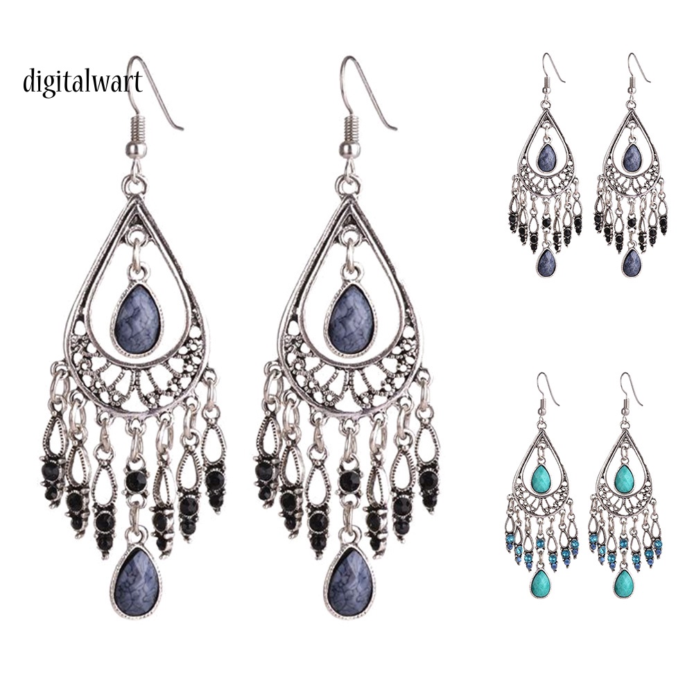 Kỹ Thuật Số| Bông Tai HợP Kim DạNg DàI Tua Rua ĐíNh Đá Xinh XắN