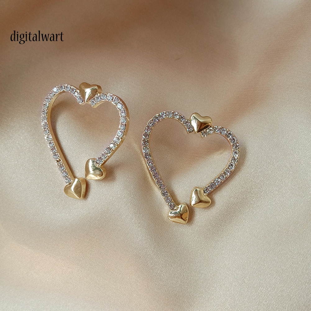 Kỹ Thuật Số| Khuyên Tai Kim Loại Hình Trái Tim Thời Trang Nữ