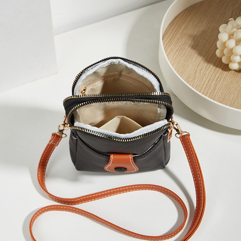 Túi Đeo Vai Đựng Điện Thoại mini Màu Tương Phản Phong Cách retro Dễ Phối Đồ Cho Nữ