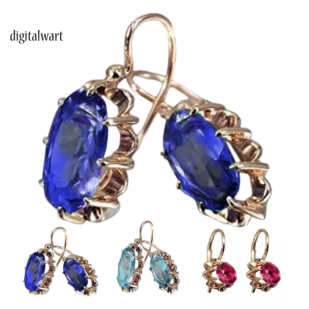 Kỹ Thuật Số| 1 Đôi Bông Tai Tròn Lớn Đính Đá Sáng Bóng Thời Trang Dành Cho Nữ 1 Cặp