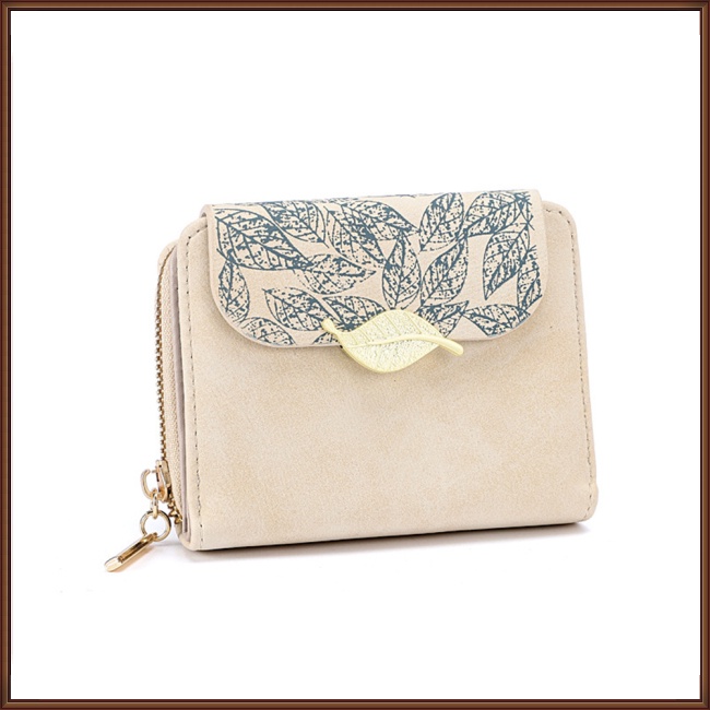 Ví Da Pu Dáng Ngắn Có Khóa Kéo In Họa Tiết Thời Trang Cho Nữ