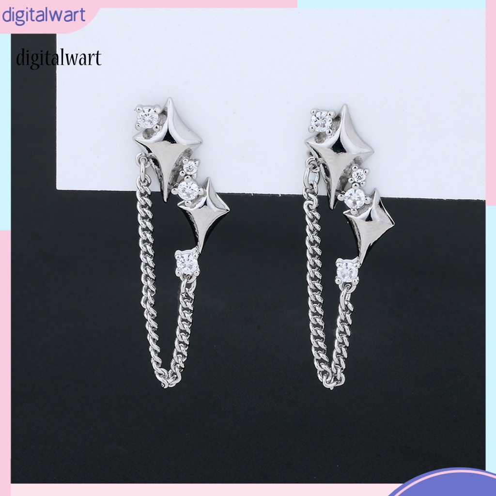 Kỹ Thuật Số| 1 Khuyên Tai Chuỗi Tua Rua Đính Đá Thời Trang