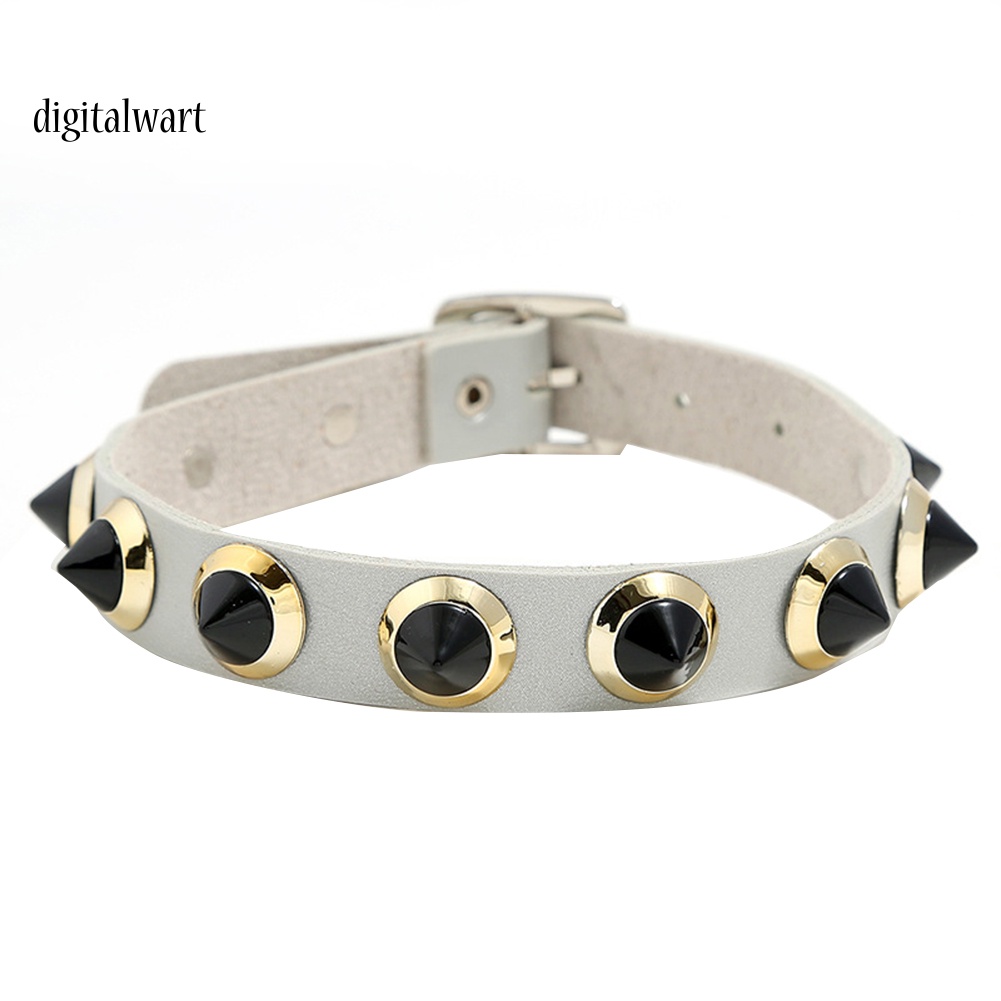 Kỹ Thuật Số| Vòng Cổ Choker Da Đính Đinh Tán Phong Cách Punk Phá Cách Dành Cho Nữ