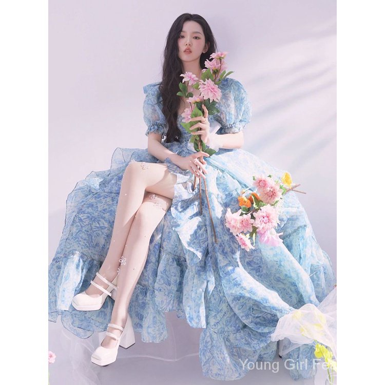 Đầm Hoa Ngắn Tay Thời Trang Xuân Hè Xinh Xắn