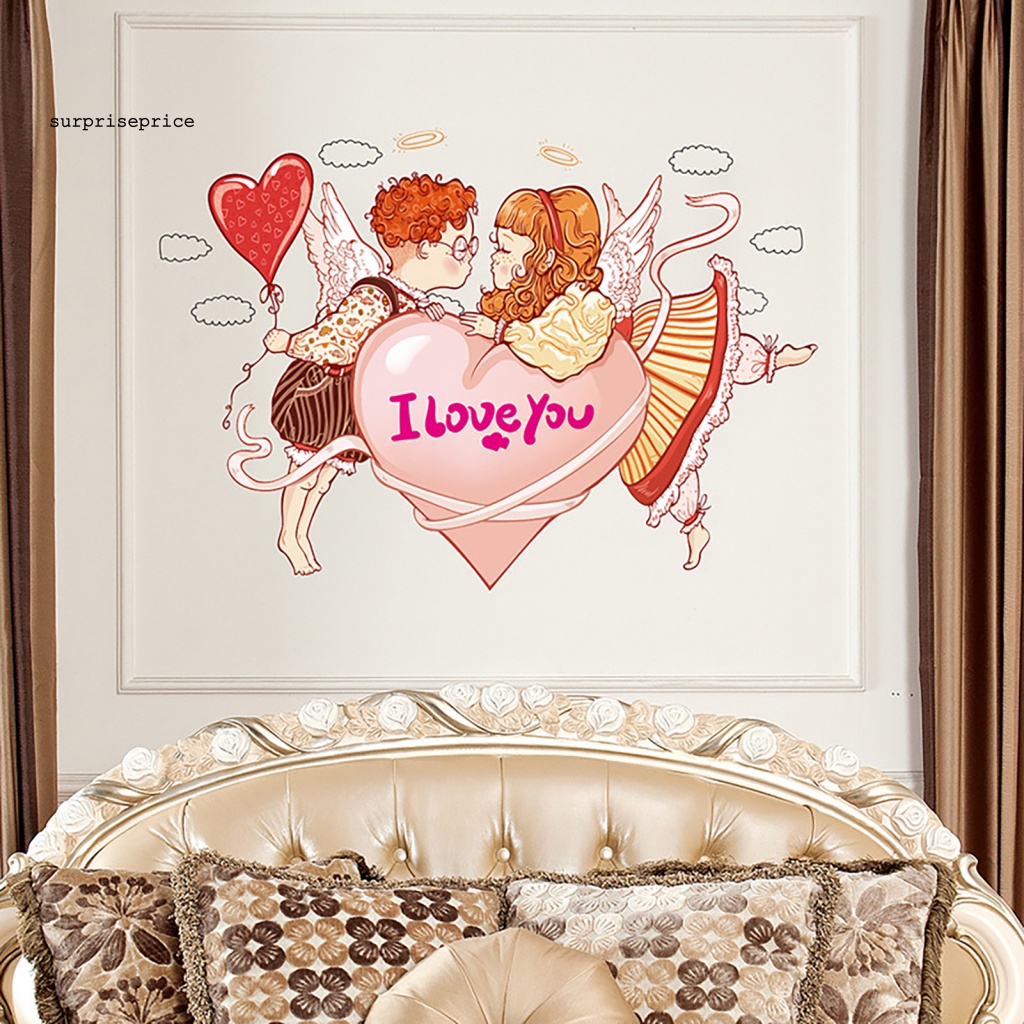 Set 2 Tấm Đề Can Vinyl PVC Dán Tường Họa Tiết Hoạt Hình Nhiều Màu Sắc Lãng Mạn Trang Trí Nhà Cửa