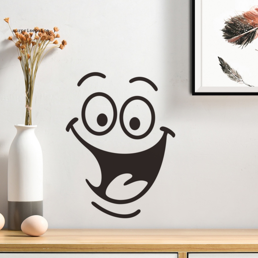 Sticker PVC Dán Tường Tự Dính Hình Mặt Cười Vui Nhộn Trang Trí Nhà Cửa