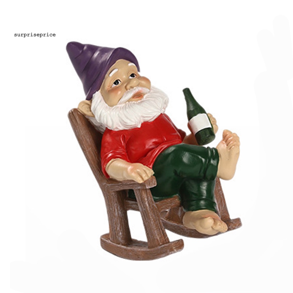 Mô Hình Tượng Gnome Nghệ Thuật Bằng Nhựa Resin Chống Chống Thời Tiết Trang Trí Sân Vườn