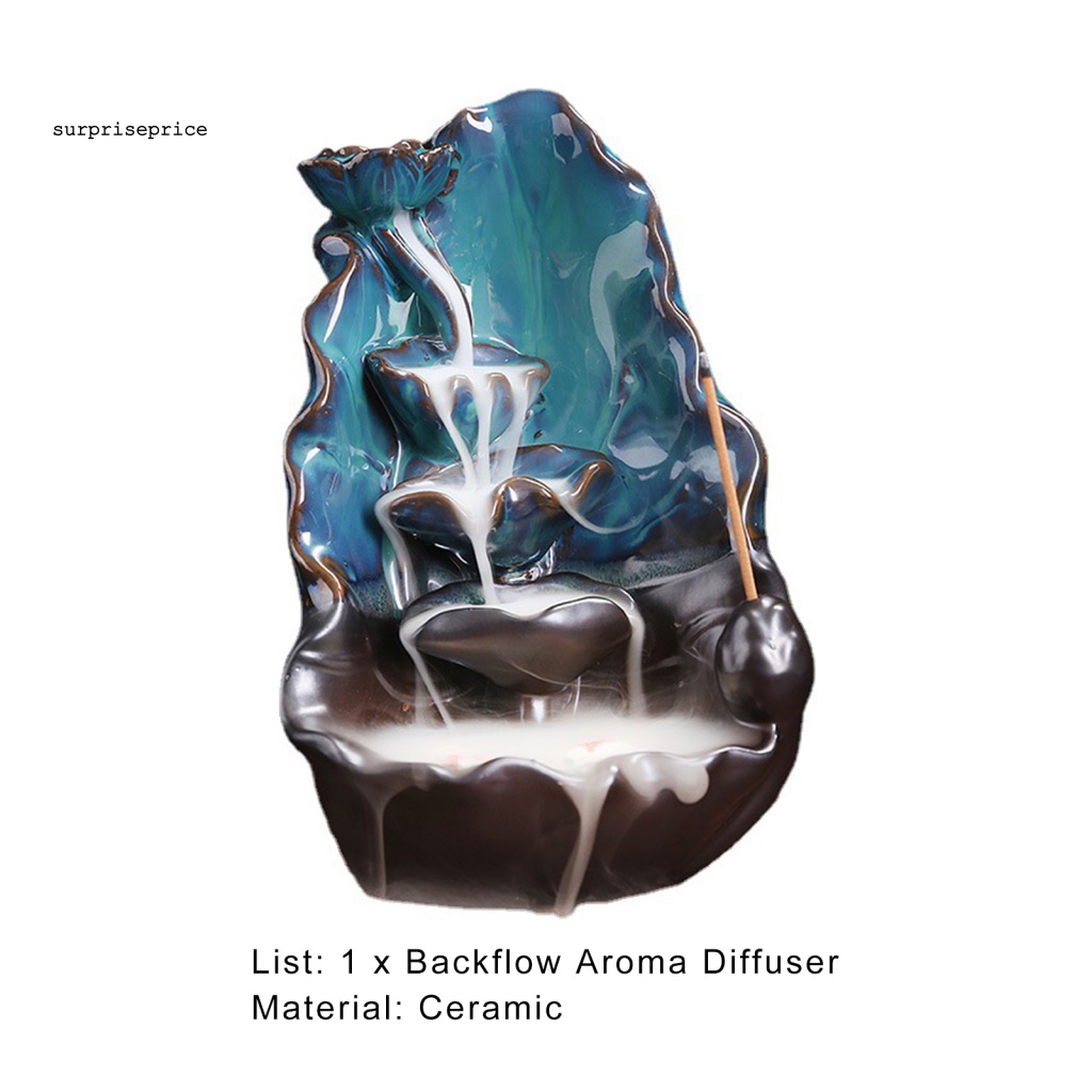 Thác Khói Trầm Hương Bằng Gốm Khắc Họa Tiết Cổ Điển Độc Đáo Trang Trí Bàn Làm Việc