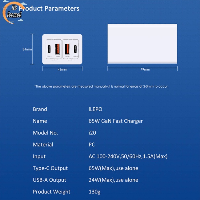 Bộ Sạc Nhanh 4 Trong 1 65W Galum Nitride Gan 2c + 2a Pd Usb Cho Laptop / Máy Tính Bảng / Điện Thoại Di Động
