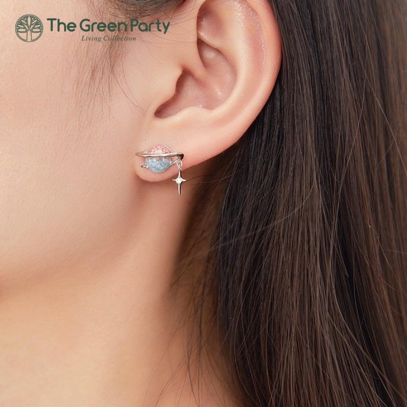 Bông Tai Mạ Bạc 925 Họa Tiết Bầu Trời Đầy Sao Màu Gradient Thời Trang Hàn Quốc Cho Nữ