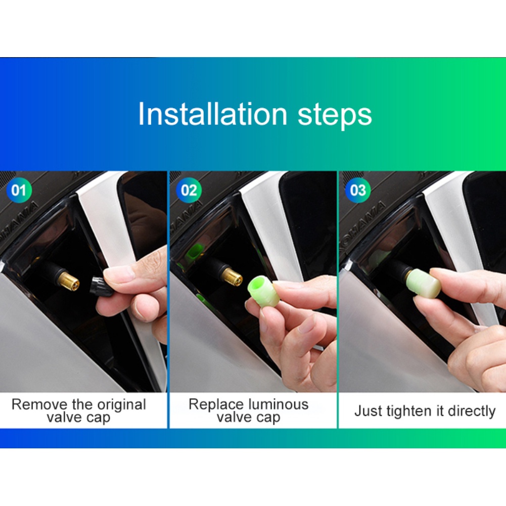 1/4 Chiếc Nắp Van Dạ Quang Nắp Van Dạ Quang Phát Sáng Ban Đêm Cho Xe Hơi Xe Máy Xe Đạp Bánh Xe Nắp Chụp Thân Van Dạ Quang Trang Trí