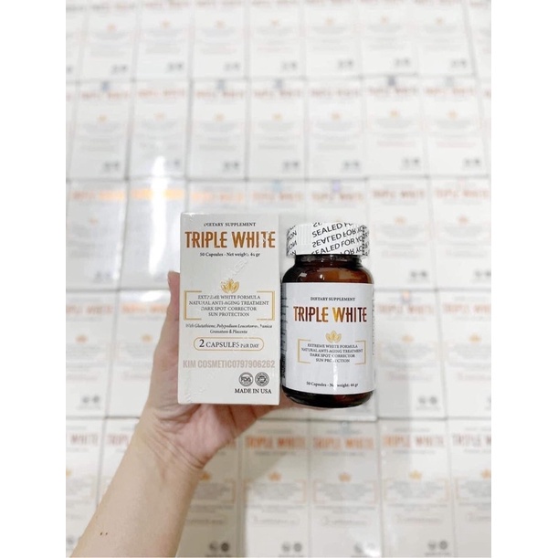 VIÊN UỐNG TRIPLE WHITE-GLUTATHIONE TRẮNG DA, MỜ NÁM