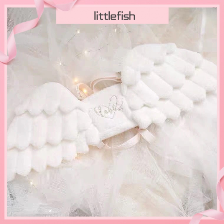 Ba Lô Bông Mềm Mại Đính Cánh Thiên Thần Hoạt Hình Phong Cách Lolita Nhật Bản Dễ Thương Cho Nữ