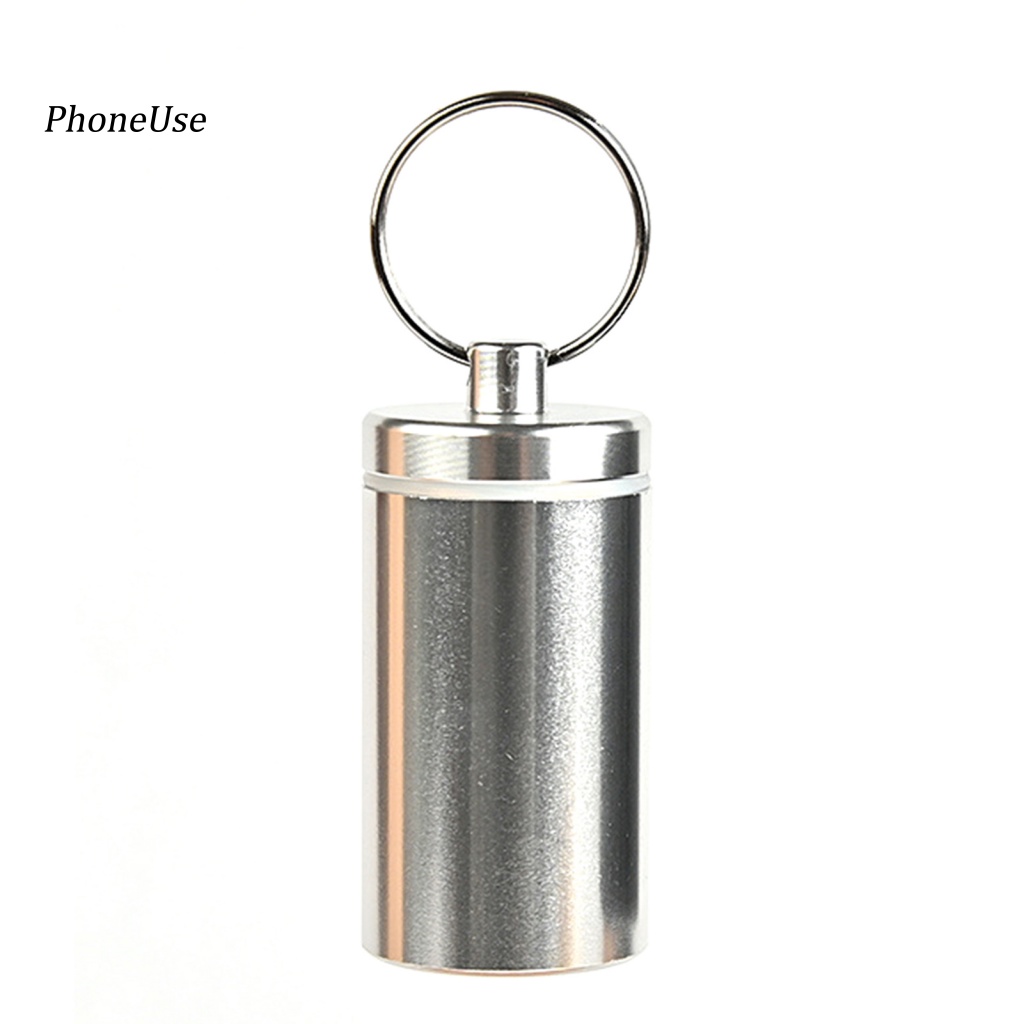 Móc Khóa Hình Hộp Đựng Thuốc Bằng Da PU Chống Nước Chống Rỉ Tiện Dụng