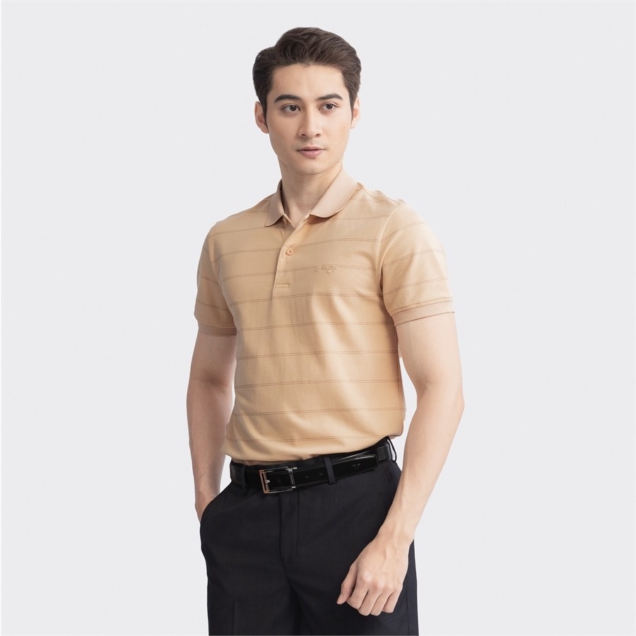 Áo polo ngắn tay ARISTINO phom regular fit suông nhẹ, họa tiết kẻ ngang tinh tế, trẻ trung - APS142S3