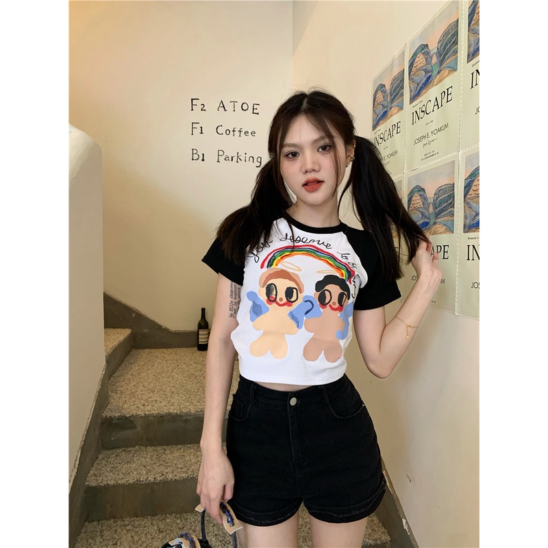 Áo Thun Tay Ngắn In Họa Tiết Vui Nhộn Thời Trang Mùa Hè Cho Bé