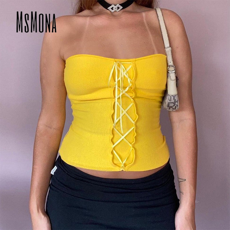 Áo Ống Màu Trơn Không Tay Hở Vai Thời Trang 2023 Dành Cho Nữ