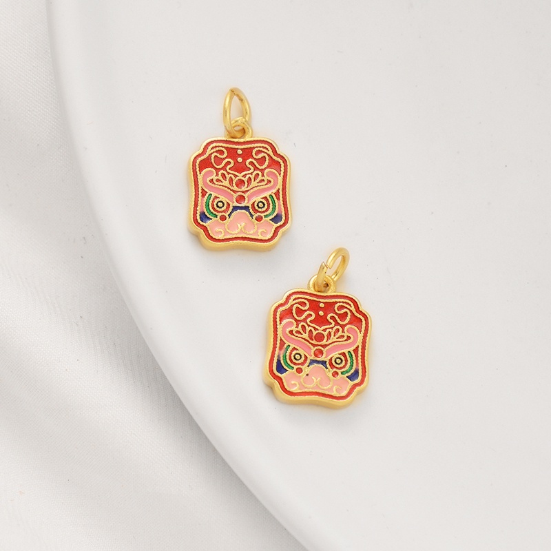 Mặt Dây Chuyền Hình Sư Tử Nhỏ Màu Sắc Mạnh Mẽ Dùng Làm Trang Sức diy