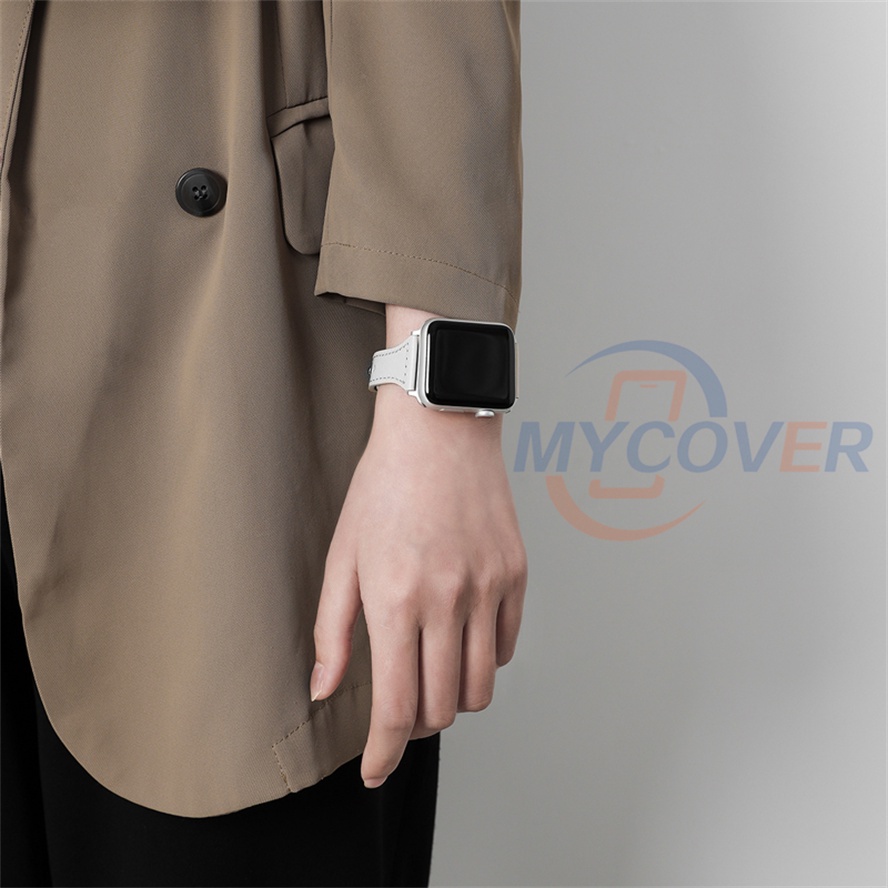 Dây Đeo Bằng Da Dành Cho Đồng Hồ Thông Minh Series Ultra 8 7 6 SE 5 4 3 2 1 iWatch Size 49mm 45mm 41mm 44mm 40mm 42mm 38mm