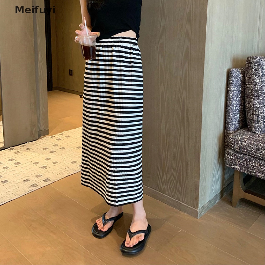 Chân Váy Midi Chữ A Họa Tiết Kẻ Sọc Phong Cách Vintage Thời Trang Cho Nữ